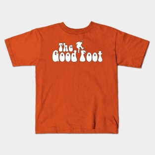 THE GOOD FOOT - (White logo / Black outline) Kids T-Shirt